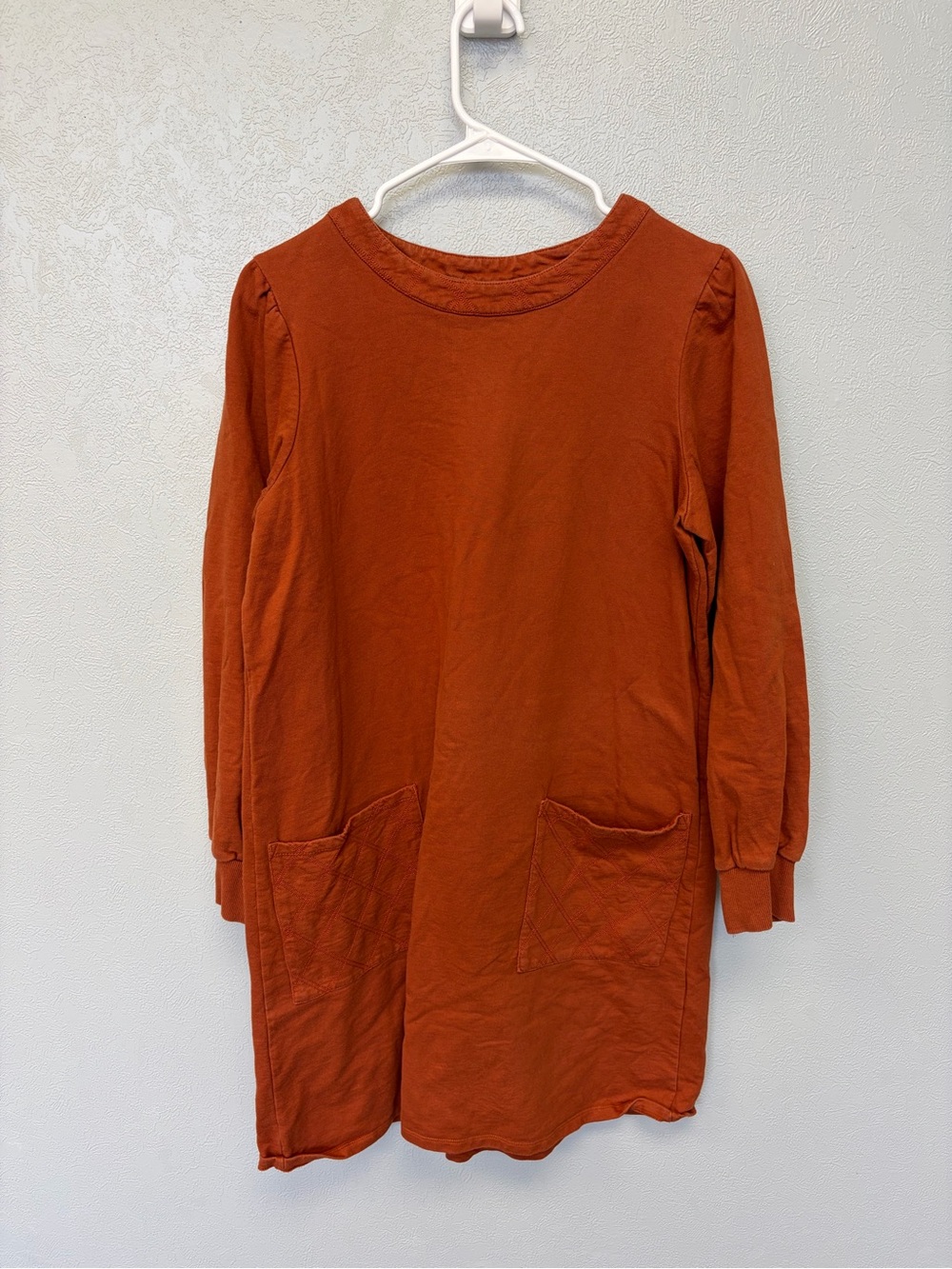 People Tree Long-Sleeve Pocket Dress in Rust